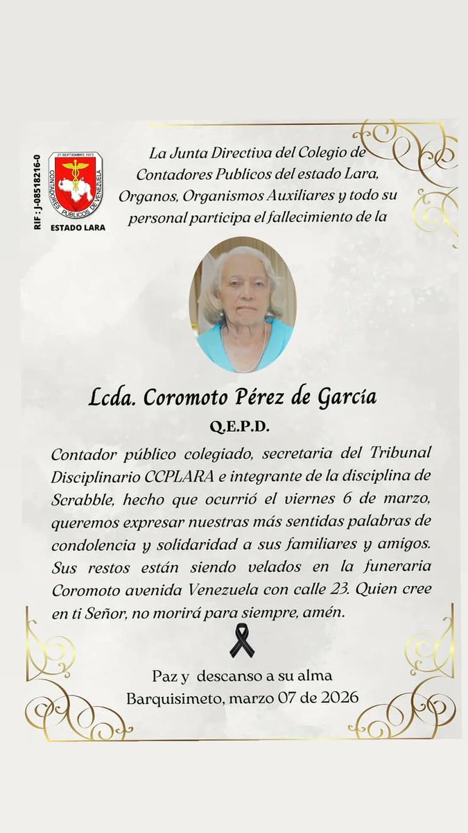 CCPEL's tweet photo. Paz a su alma y resignación a la familia en la vida eterna, amén https://t.co/3aTc4NHVuU