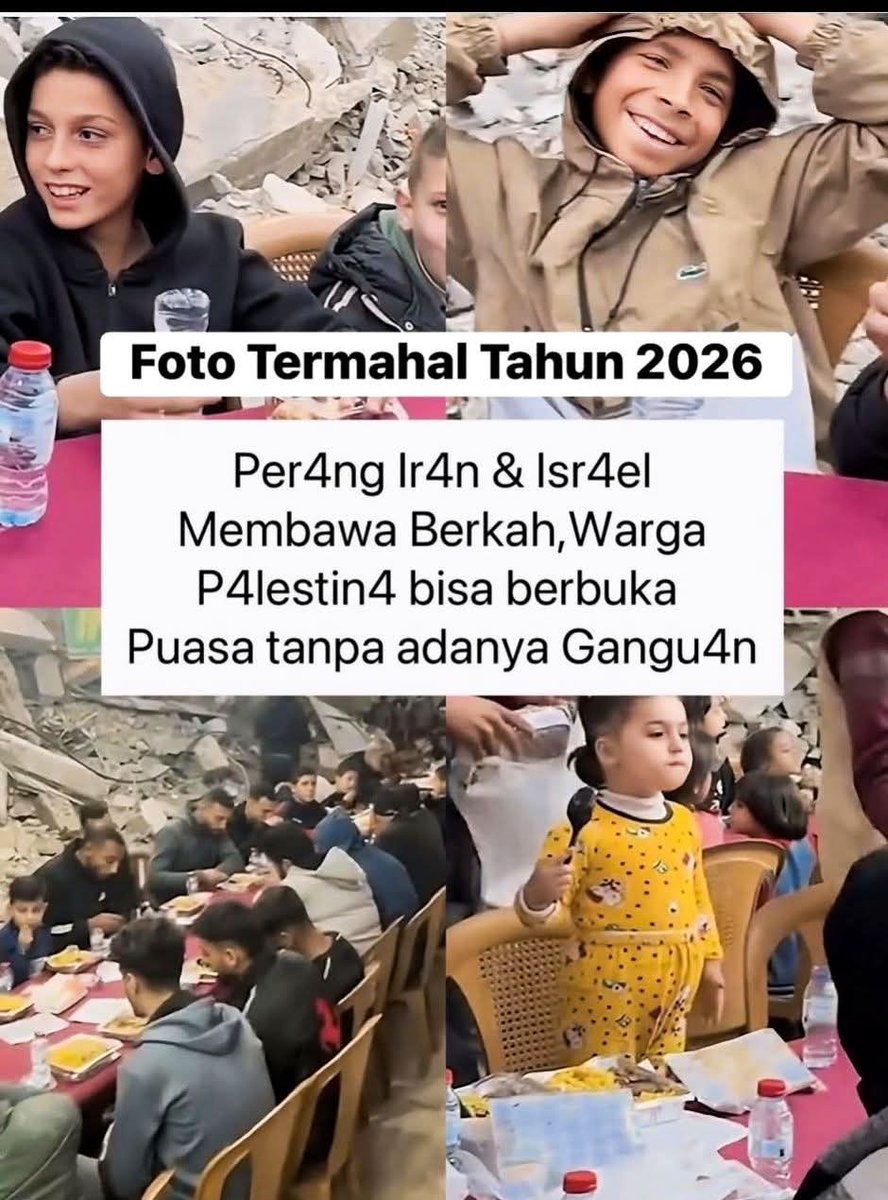 Berkah rudal Iran hantam Israhell,rakyat Gaza bisa berbuka puasa tanpa ada gangguan dari kaum iblis Israel.