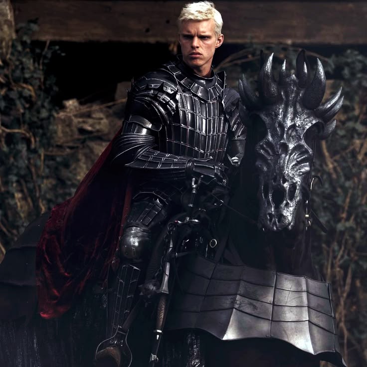aerion getting this sick matching armor for his horse only confirms my hc that if he had a dragon he would customize the hell out of it