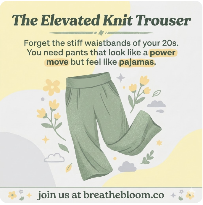 bloom_breathe's tweet image. Ditch stiff waistbands for a power move that feels like pajamas. 🥂 The Elevated Knit Trouser: Look like a boss, feel like you’re in leggings. 💛✨

Daily Tips: pinterest.com/breathebloomwe…
Blog: breathebloom.co/the-wellness-b…

#WFHStyle #CozyChic #BreatheBloom #Wellness 🌼