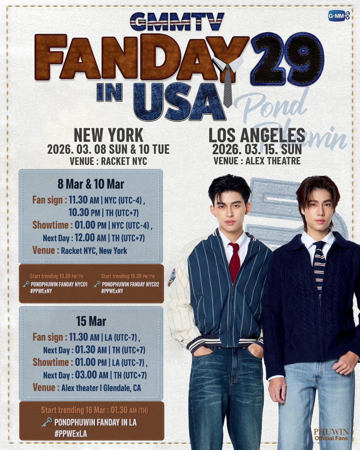 直筆サイン入りPondPhuwin GMMTV FANDAY29限定ポスター Phuwin Official Fans on X: 