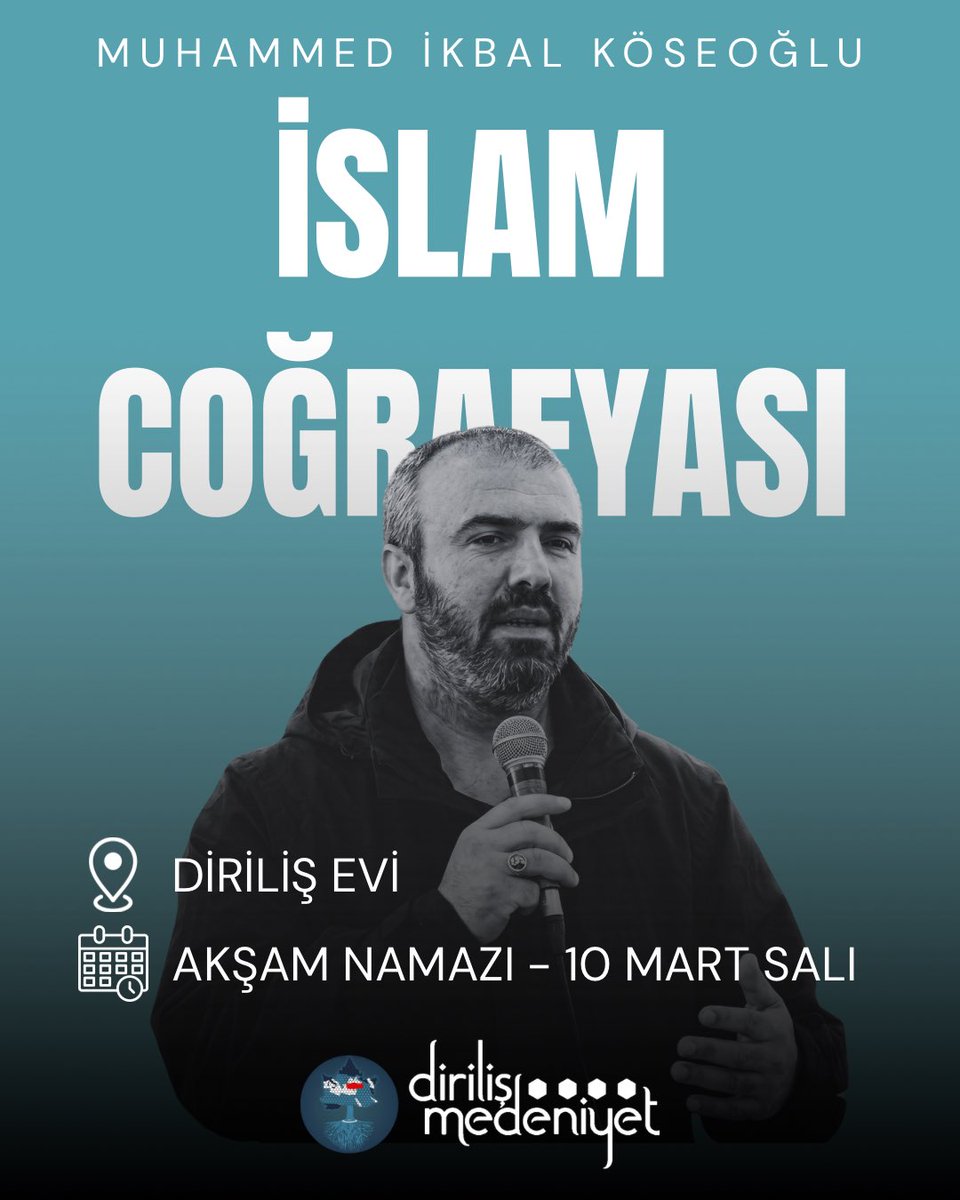 Muhammed İkbal Köseoğlu hocamız riyasetinde Suriye, İran, Afganistan gibi İslam Coğrafyasının içerisinde olan Müslüman kardeşlerimiz hakkında bu dönem tahliller neticesinde hem Müslüman kardeşlerimizi tanıyacağız hem de Dünyada gerçekleşen olaylara doğru açıdan bakabilmeyi