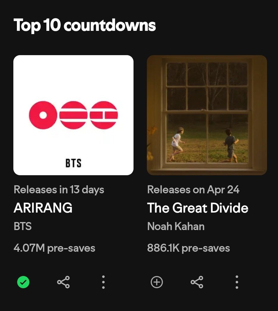 🚨 DIFUNDAN AL MAXIMO ESTO! ESTAMOS A 12 DIAS DE ARIRANG y debemos seguir sumando los preguardados, quieren ver a bts seguir haciendo historia? CORRAN LA VOZ🗣️👇

— Album más preguardado: 6M
— #ARIRANG: 4.07M (+50k)‼️

PRE SAVE ARIRANG
ARIRANG IS COMING
BTS IS COMING
#BTS_ARIRANG