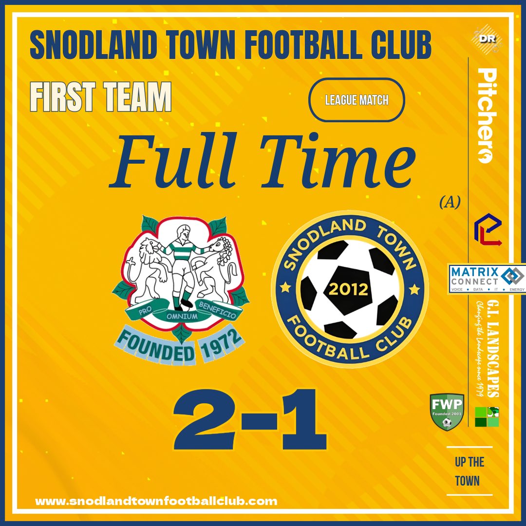 FULL-TIME: Corinthian 2-1 Snodland Town

We appreciate the support.

#UTT 🟡🔵