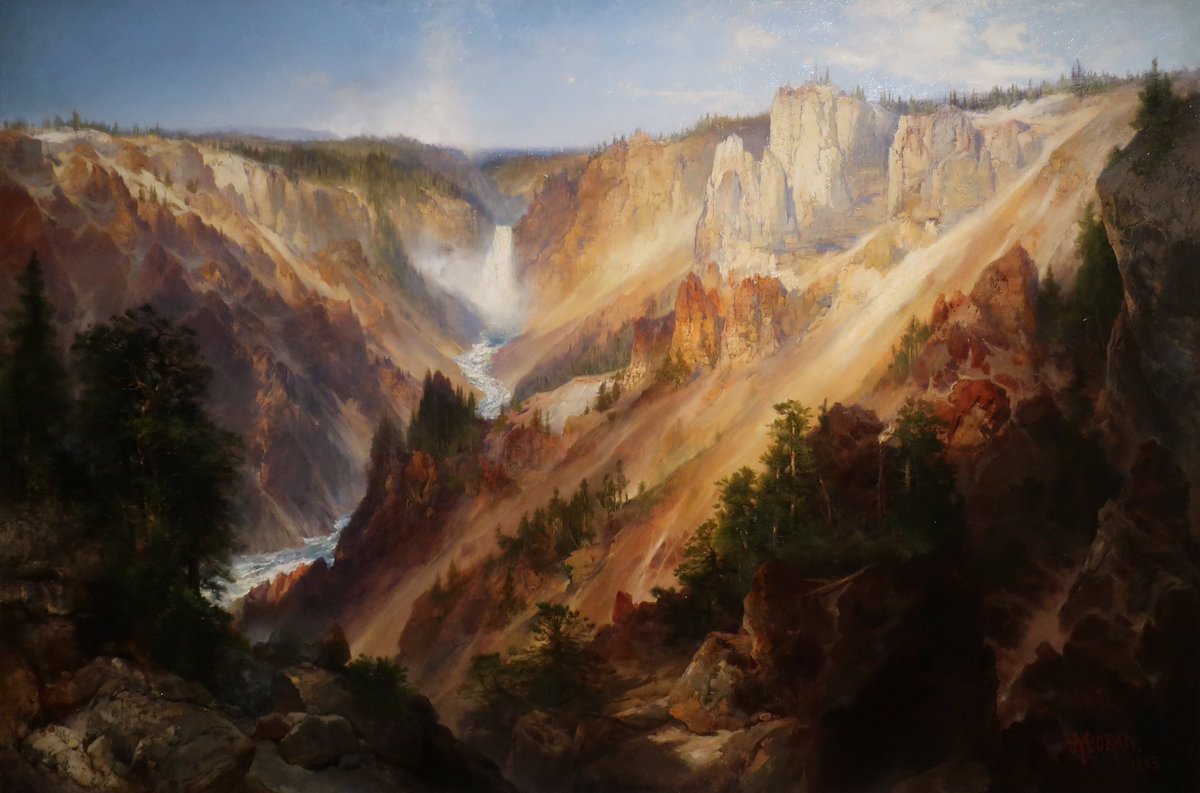 cartographer_s's tweet image. Grand Canyon of the Yellowstone - Thomas Moran, 1893