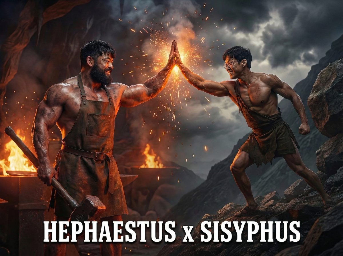 Hephaestus x Sisyphus art