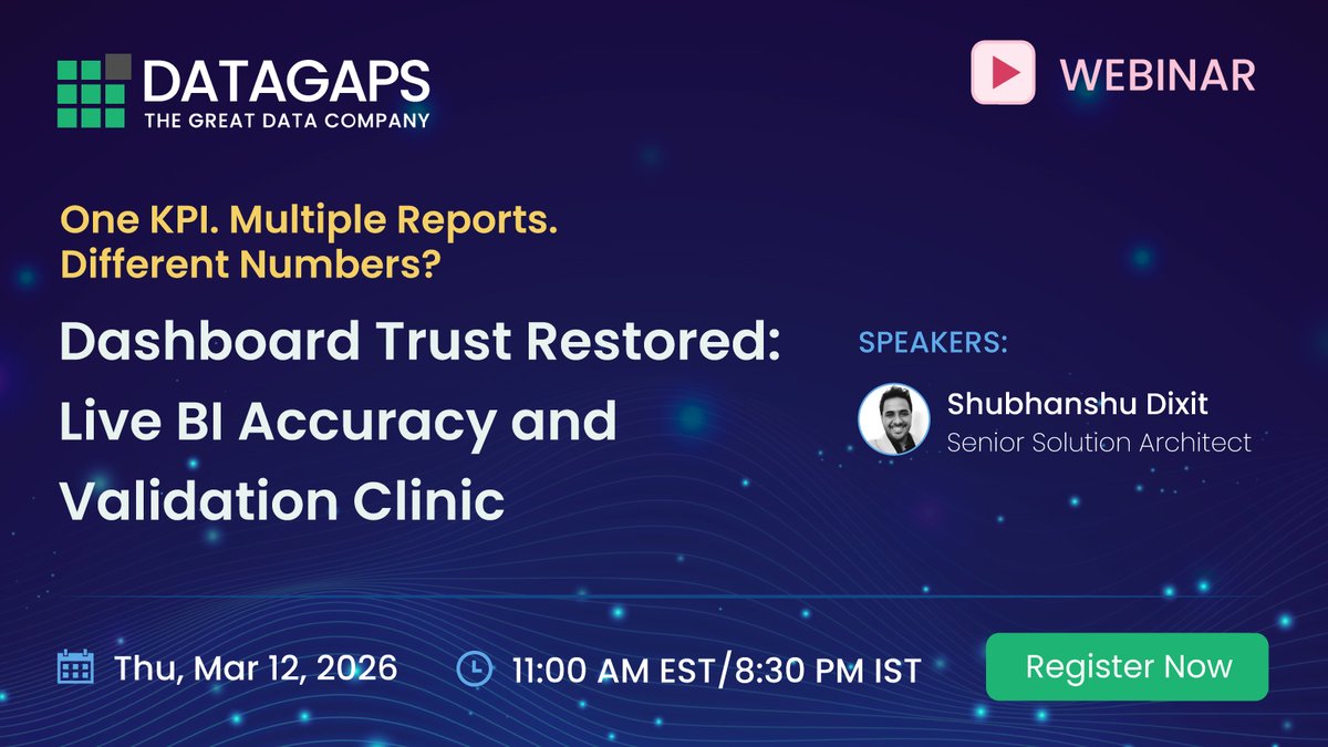 DatagapsTeam's tweet photo. Join https://t.co/21cDpxgGOk, &amp;see how @DatagapsTeam #BIvalidator ensures KPI consistency across overlapping reports &amp;environments.
#Accenture, strong data governance → better decision outcomes. Conflicting metrics across teams → leadership confusion. https://t.co/GRdFWQwc72 https://t.co/Jvix2kq1bB