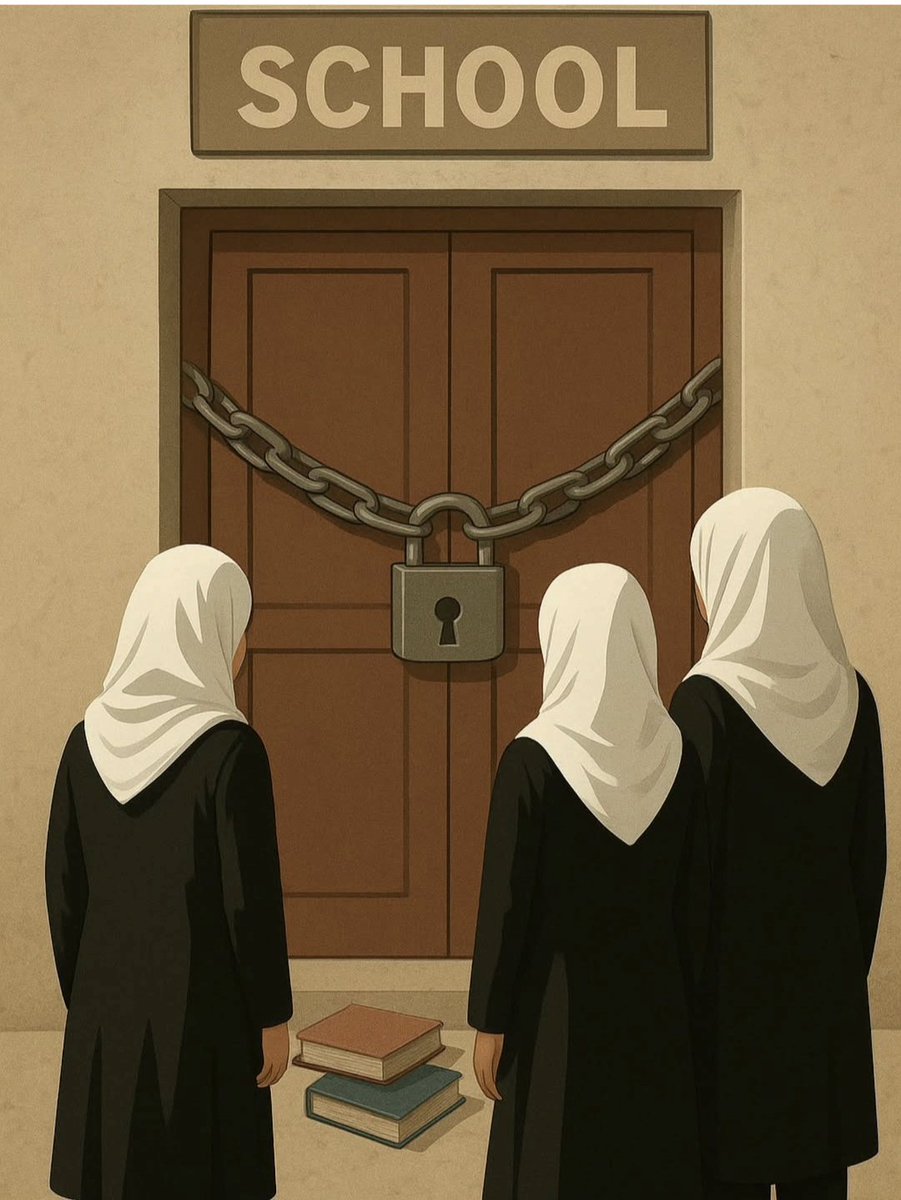 Nazari557585's tweet photo. Imagine being a girl whose only dream is to go to school — but the doors are closed just because she is a girl. This is the reality for millions of Afghan girls today. The world must not stay silent. 
#EndGenderApartheidInAfghanistan 
@BBCWorld 
@elonmusk https://t.co/7wMVuIjsB5