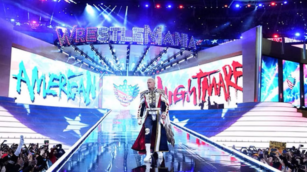 WrestlePurists's tweet photo. A 4th straight WWE Championship match in the main event of WrestleMania for Cody Rhodes https://t.co/PZOXOr9fe7