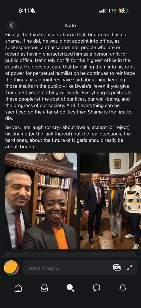 I have been inundated with calls since this tweet. Some even saying I should take it down if I have no proof, some have quoted and said I’m lying. Below are images from Ayisha Osori’s post on Substack and the link for whoever cares to verify.

Read the 3rd frame.