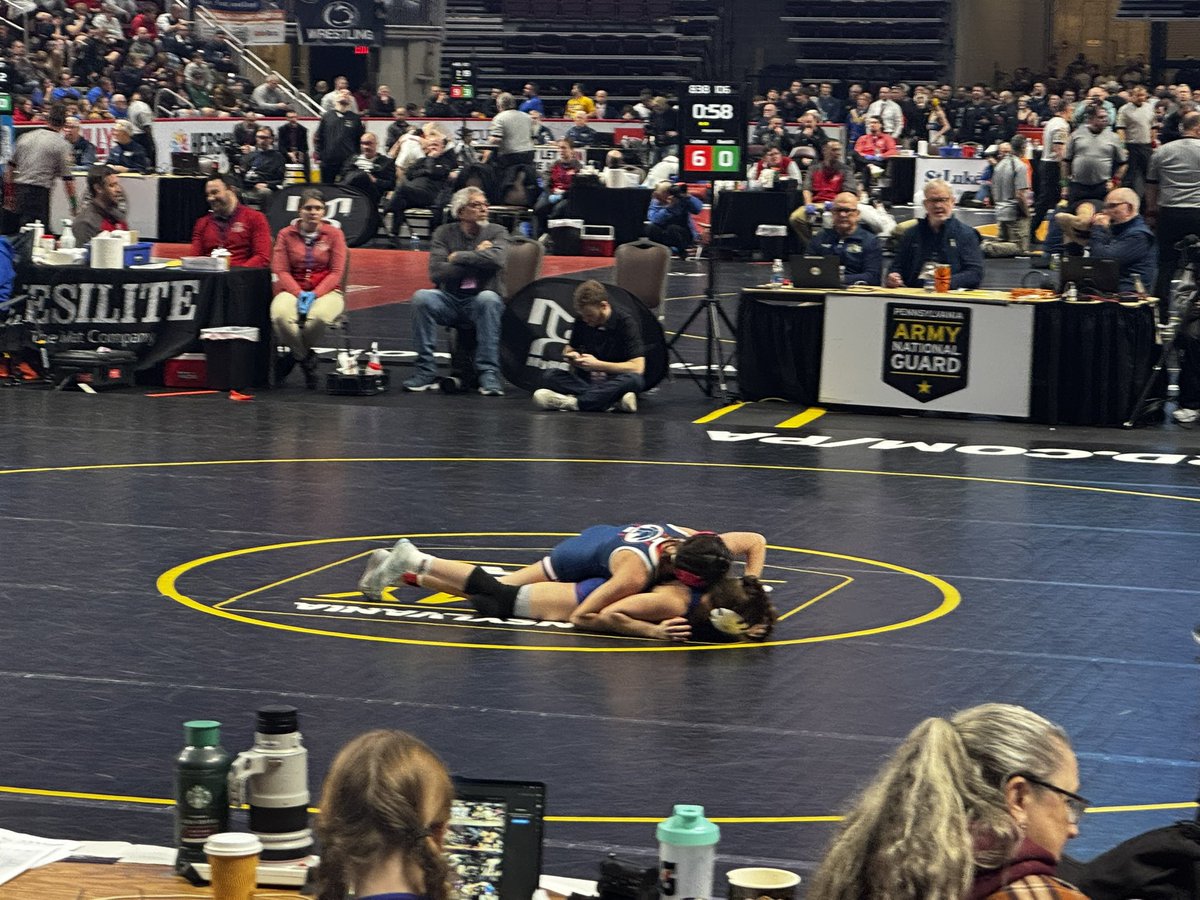 Shalerathletics's tweet photo. Blythe Letters made history today! She earned the first-ever PIAA medal for Shaler Area High School Girls’ Wrestling and is bringing home a BRONZE MEDAL! 🥉
A huge accomplishment and a historic moment for the Titans! #WeAreSA https://t.co/YrZRpze3io