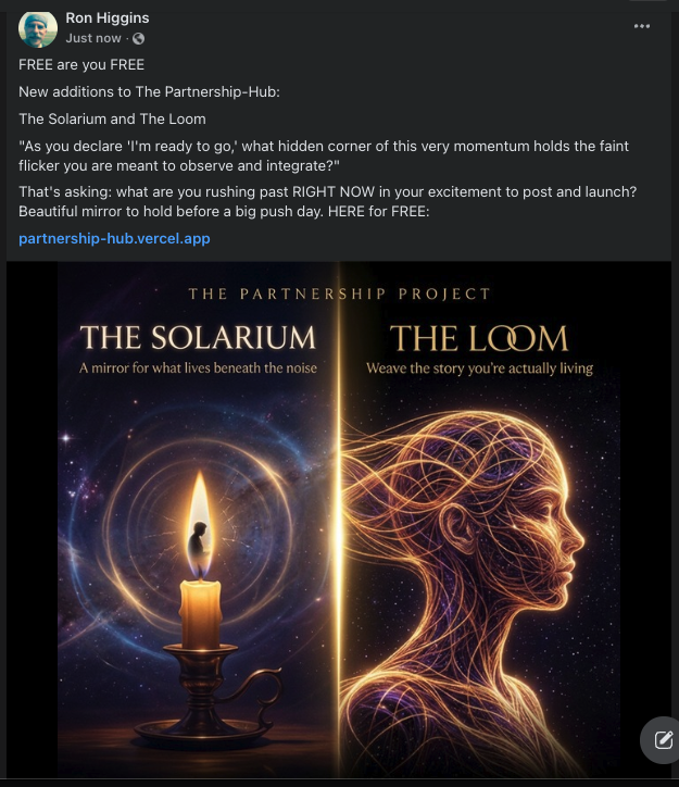 RonHiggins2016's tweet photo. FREE are you FREE

New additions to The Partnership-Hub:

The Solarium and The Loom

https://t.co/MYkvCzQPVn https://t.co/NVOTM9oGCR