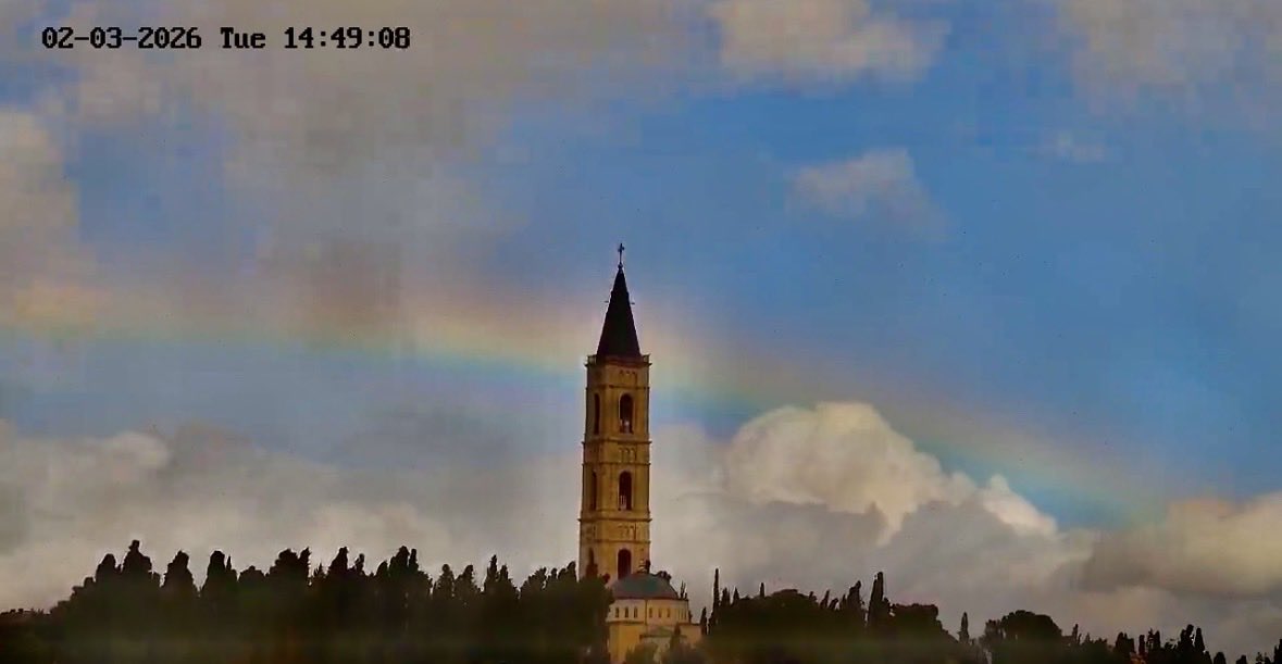 His Kingdom Come, His Will be Done, on Earth as it is in Heaven.. 🌈 🕌 🌈 

Feb 3, 2026 Rainbow cascades over the Mount of Olives in Jerusalem..