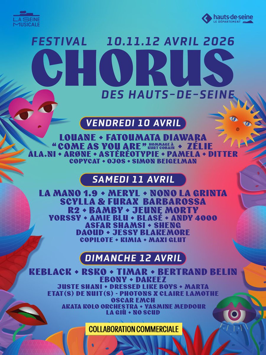 🚨 CONCOURS

Gagne 2 PASS pour le jour de ton choix pour le Festival Chorus des Hauts-de-Seine les 10, 11 et 12 avril prochain à la Seine Musicale ! 

📌 RT + Follow <a href="/ShadesFrance/">SHADES</a> 

Avec :
▫️LA MANO 1.9
▫️TIMAR
▫️KEBLACK
▫️NONO LA GRINTA
▫️R2
▫️MERYL
▫️JEUNE MORTY
▫️YORSSY
▫️RSKO