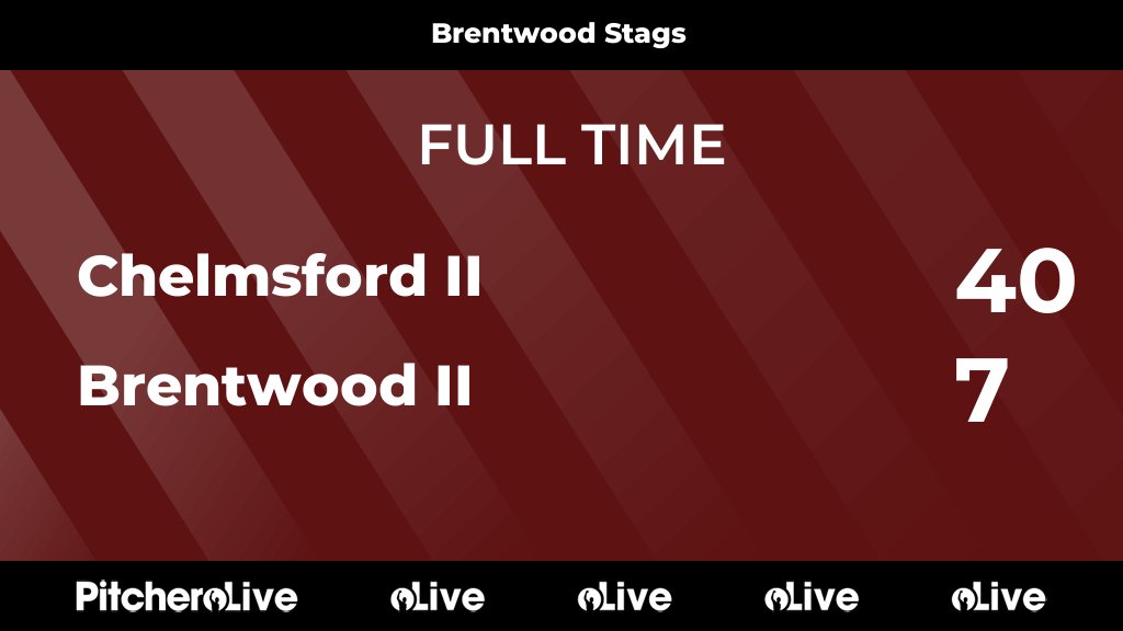 FULL TIME: Chelmsford II 40 - 7 Brentwood II
#CHEBRE #Pitchero
brentwoodrugbyclub.co.uk/teams/42527/ma…