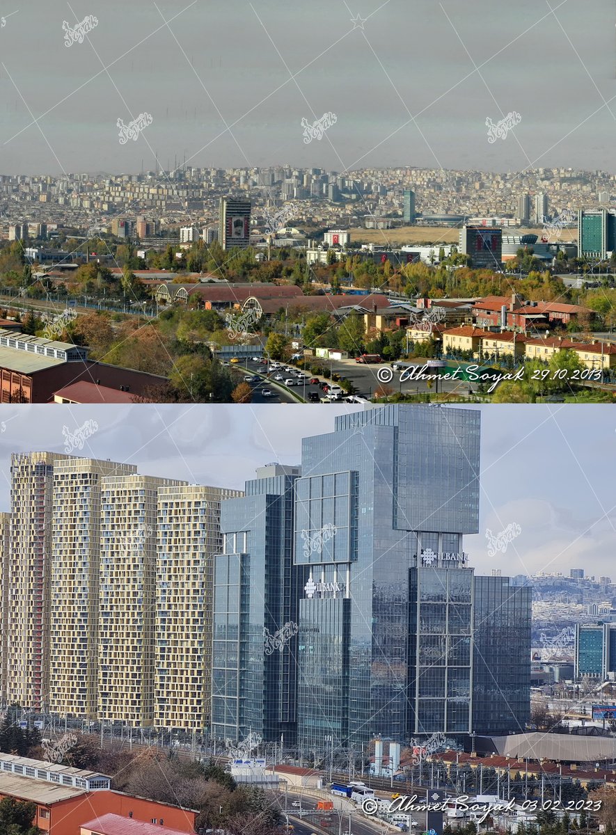 Ahmet__Soyak's tweet photo. Ego Garajı'nda  kuleler... 2013 ve 2023 yılı değişim https://t.co/tyZeCRFoBP
