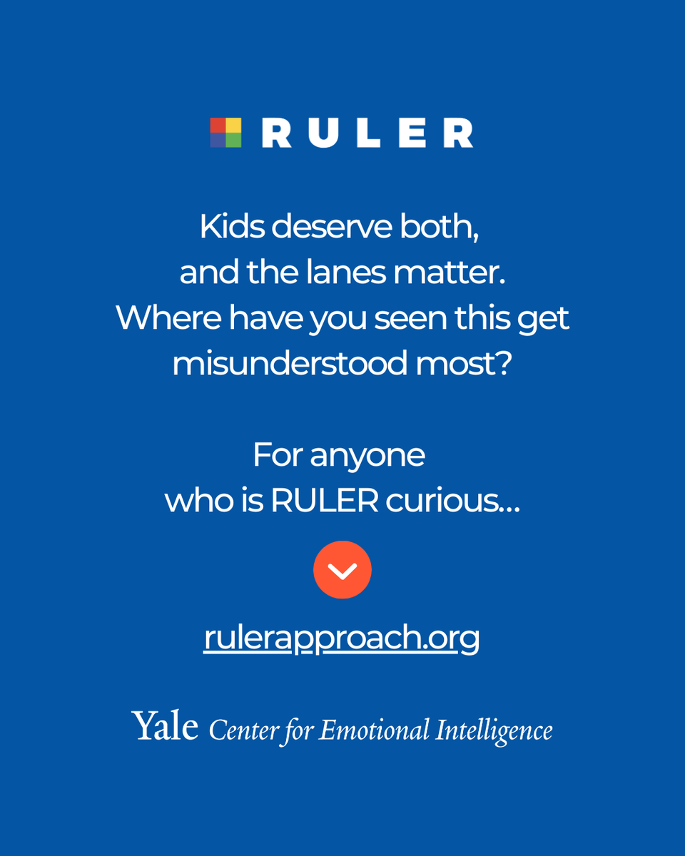 YaleEmotion's tweet photo. When we call SEL “therapy,” we quietly set teachers up to fail and we confuse what kids are actually supposed to learn in school.

Kids deserve skill building in emotional intelligence and emotion regulation, and they also deserve access to real clinical care when they need treatment. 

Those lanes matter.

RULER is built as education, not treatment. If you are implementing SEL, start here: https://t.co/xHnYGDxBug

#RULER #EmotionsMatter #EmotionalIntelligence #Leadership #SEL