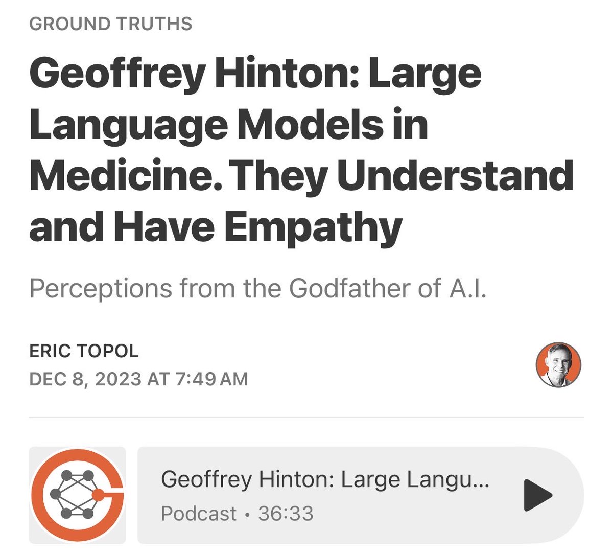 Eric Topol tweet media