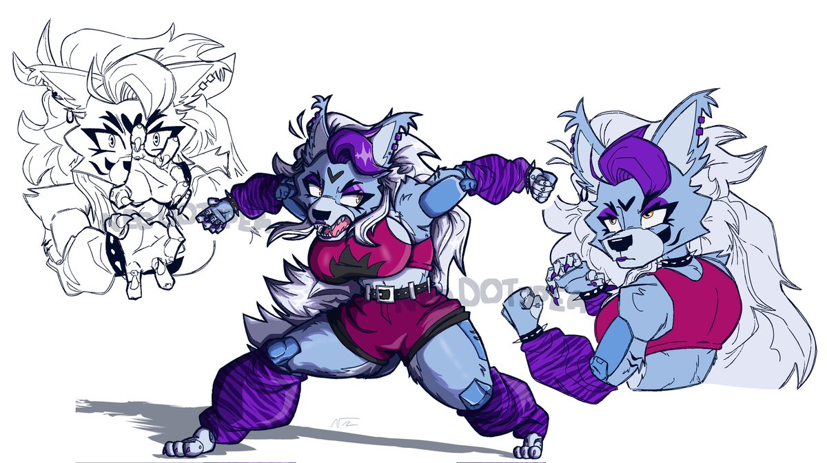 RoxyWolfsWifey's tweet image. I am genuinely so happy with the result, worth the headache #FNAF #fnafsecuritybreach #roxannewolf #Maximumsecurityau #furry