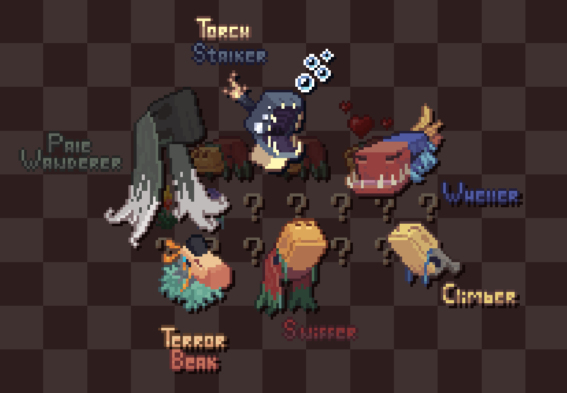 Esto a tenido bastante más apoyo del esperado.
MUCHAS GRACIAS :D
Habéis dado bastantes ideas para hacer plantas e iré haciendo varios conceptos cuando pueda
De regalo, dibujitos de todas las criaturas de #ScentedCreatures en pixel art