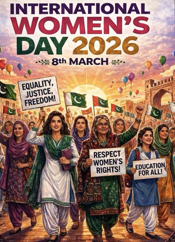 8 مارچ - خواتین کی ذہانت، حوصلے اور حقوق کا دن :
ہر عورت کی آواز اہم ہے، ہر معاملے میں برابری اس کا بنیادی حق ہے۔
#InternationalWomensDay 
#IWD2026
