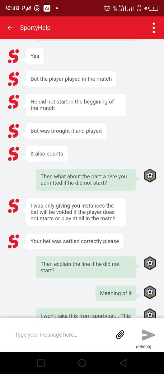Cryplitzing's tweet photo. @SportyBetNG You're a cheat bet option says A non starter player or did not play is considered void, yet you settled my multiple bet won as lost when Joao Pedro did not start today's match against Wrexham even your staff admitted to it. https://t.co/VEPpIze6Ev