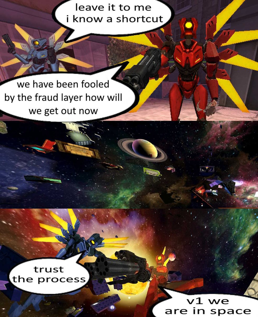 v1 and v2 if they worked together to get out of fraud #ultrakill