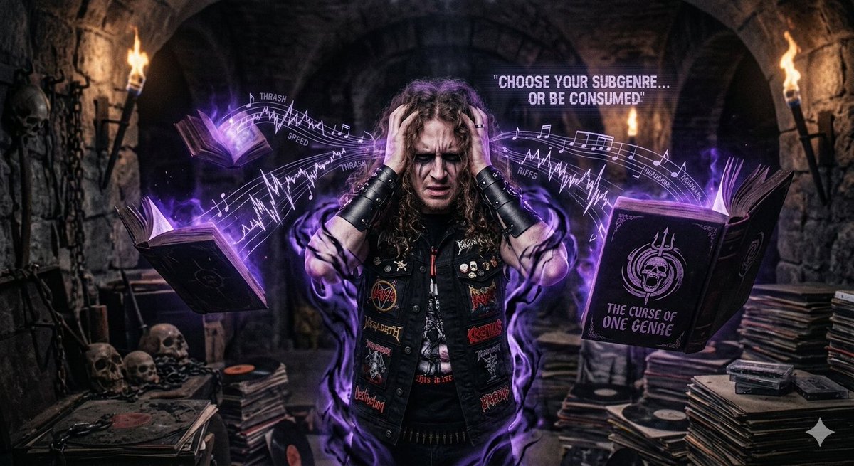 NWOBHM_EDDIE's tweet image. If you were cursed to listen to only one metal subgenre (Thrash, Death, Black…etc.) for the rest of your life, which one would you choose?😈🤘
 
Me: Thrash! 🤘

#Metalhead #MetalSubgenres #HeavyMetal