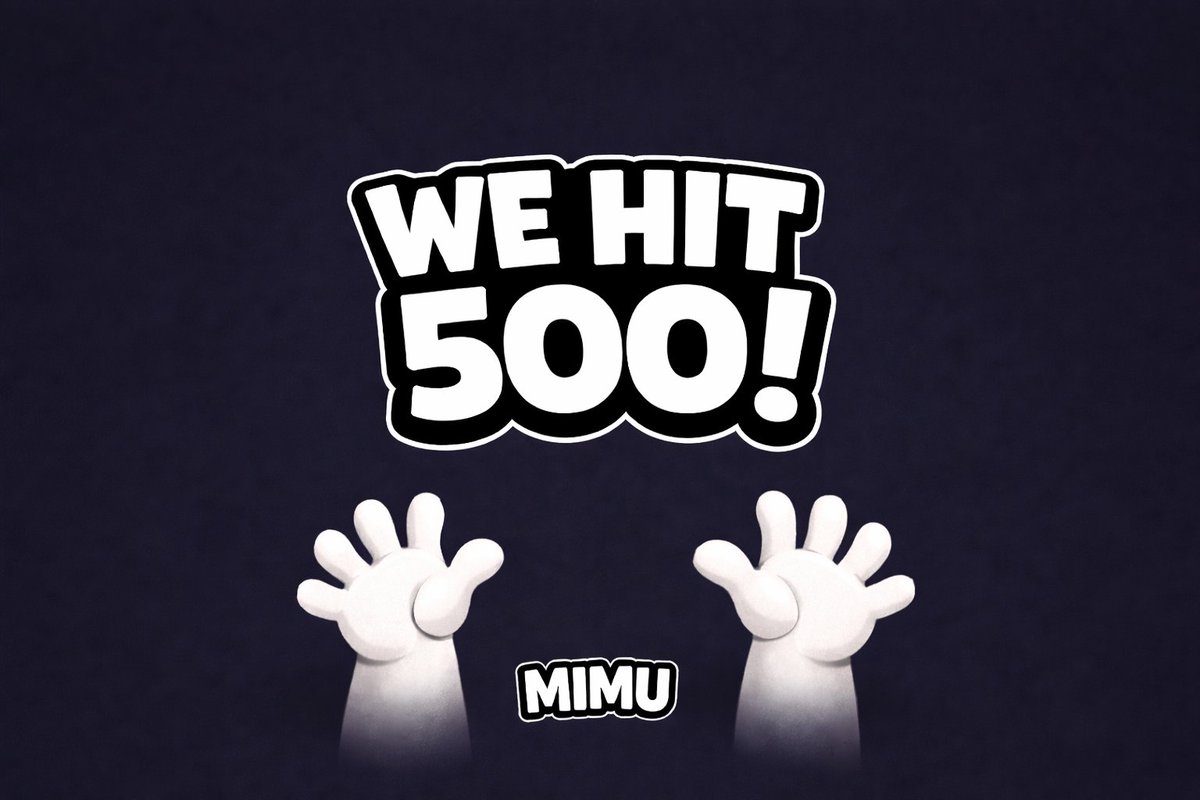 In less than 24hrs. 
Thank you for the 500! 

Maybe we teasing some art at 1k... Better start inviting your friends to follow us.