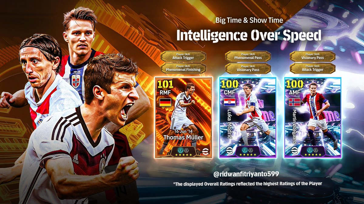 Concept Art
Big Time &amp; Show Time:

"Intelligence Over Speed"
- Thomas Muller
- Luka Modric
- Martin Odegaard

Just Concept.
#eFootball