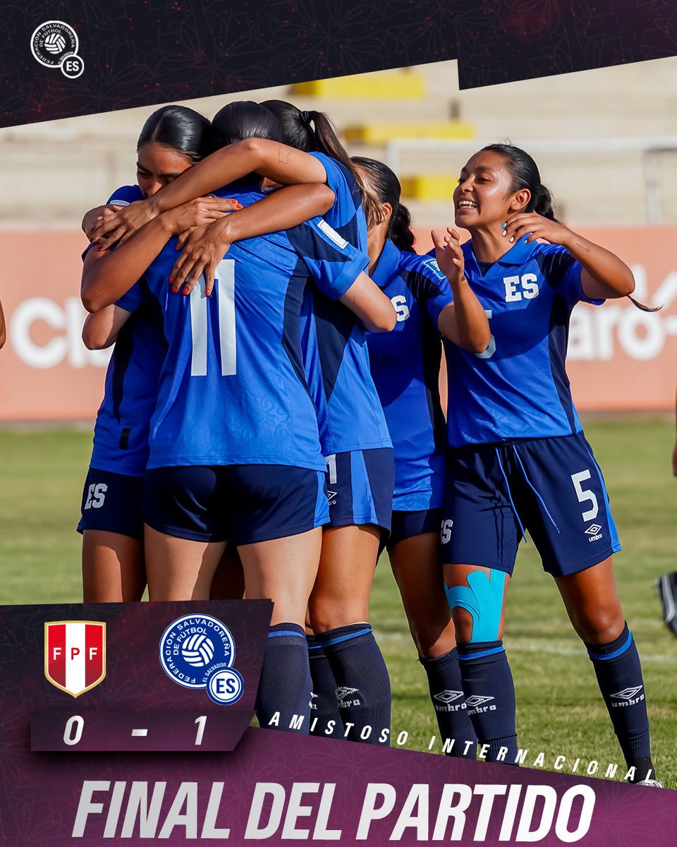 ¡𝐅𝐢𝐧𝐚𝐥 𝐝𝐞𝐥 𝐩𝐚𝐫𝐭𝐢𝐝𝐨! Triunfo en suelo inca. 👏🔵⚪️

🇵🇪 0-1 🇸🇻
⚽️ Elizabeth Johannes 

#LaSelecta #SelecciónMayorFemenina #ElSalvador