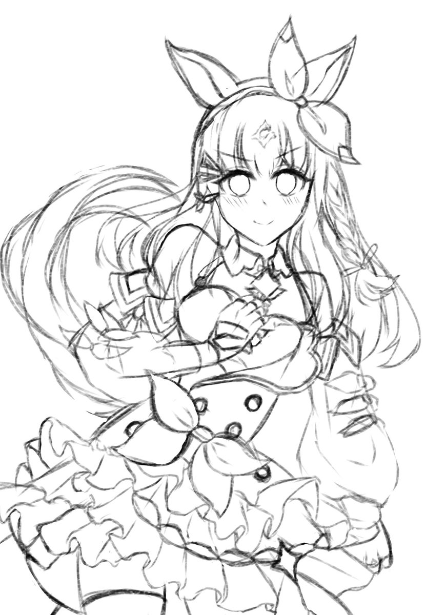 yuki_motimo's tweet photo. ラフ
(ここまで丁寧に描くの中々ない！)
#ウマ娘 #アーモンドアイ https://t.co/HXyzP2FFne