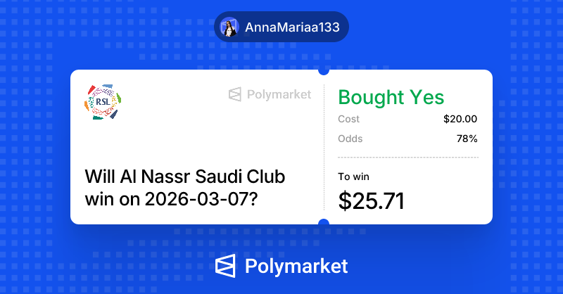 a goal in the 95th minute of the match??

i placed a bet on <a href="/Polymarket/">Polymarket</a> that Al Nassr would win today’s match against NEOM SC⚽️

the match was very tense.
Al Nassr scored a goal in the 95th minute – incredible!
My bet won🔥