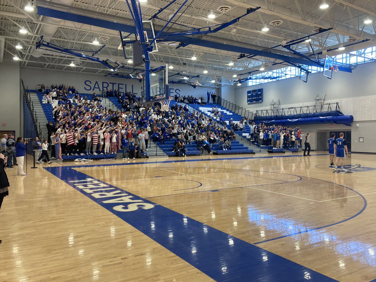 gosartellsabres's tweet photo. Boys Basketball 🏀 wins 89-60 over the Tech Tigers and will advance to the Section 8AAA championship at 7pm on Thursday night at Sartell high school. 

The gym was rocking today! #Rollsabres https://t.co/ggOsq6mYL8