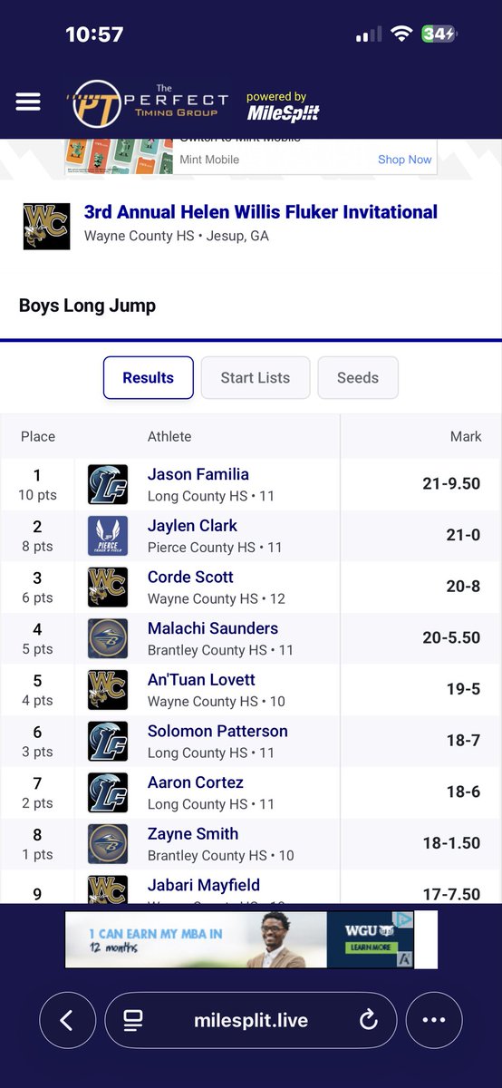 JasonFamilia5's tweet image. Great result from back to back meets at Wayne county and liberty county!