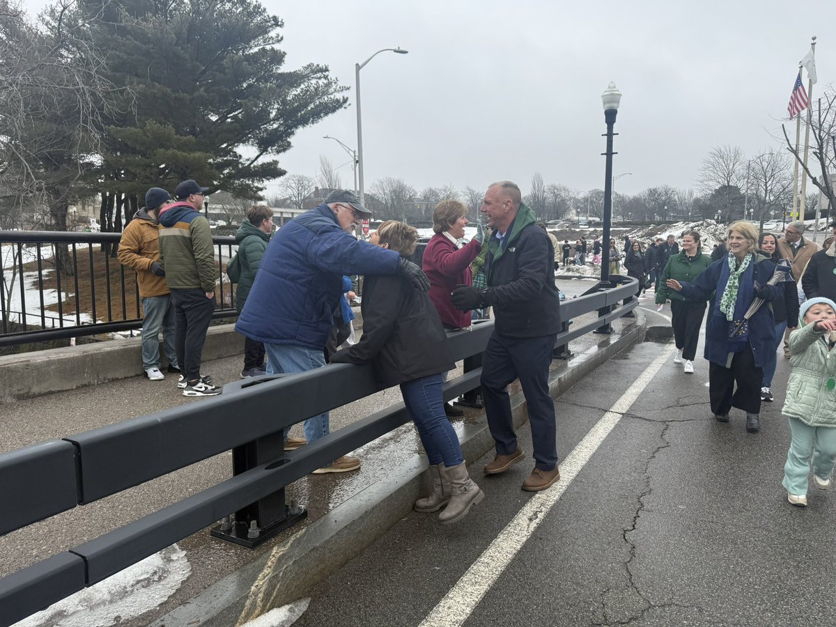 DonGrebien's tweet photo. The energy was electric today at Pawtucket’s St. Patrick’s Day Parade! I loved seeing the city decked out in green. Congratulations to the 2026 Grand Marshall, @CCRIPresident, Rosemary Costigan. #pawtucketpride #stpatricksdayparade ☘️ https://t.co/UglTDgjery