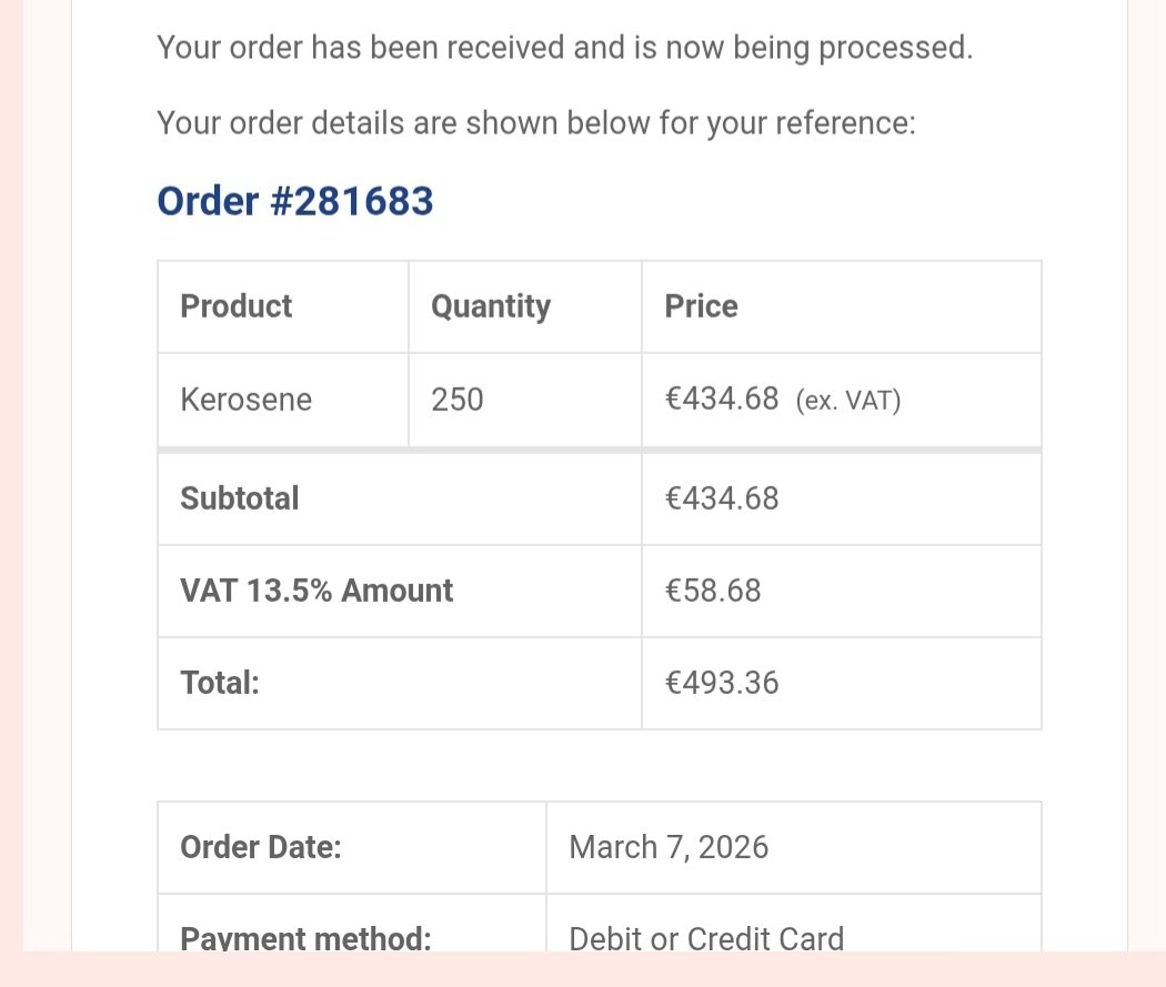 TaltyTrish's tweet photo. @Live95fmNews Price of home heating doubled. 500 ltrs in Dec is almost equal to 250 litres today. I'm crying! https://t.co/bfK2fz3gUd