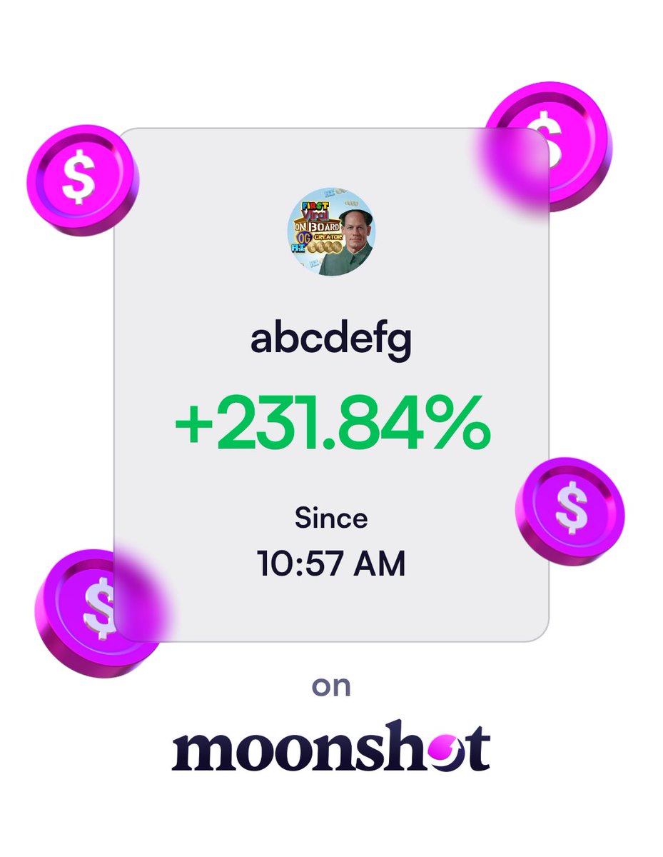 GouchGunna's tweet photo. I'm up 231.84% on Moonshot: https://t.co/BaLW8pezxz https://t.co/4CD8T2Yw0V