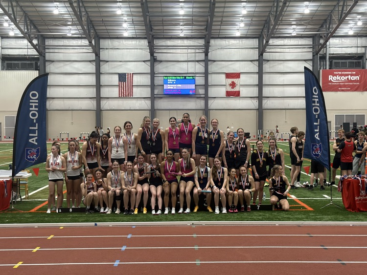 AyersvilleAD's tweet photo. 🏃‍♀️ STATE PODIUM FINISH! 🏃‍♀️

The Ayersville 4x200 Meter Relay team placed 3rd at the OATCCC State Indoor Division 4 Track Meet today, finishing with an outstanding time of 1:53.23!

Way to go girls and coaches! https://t.co/wJbLJl1q0b