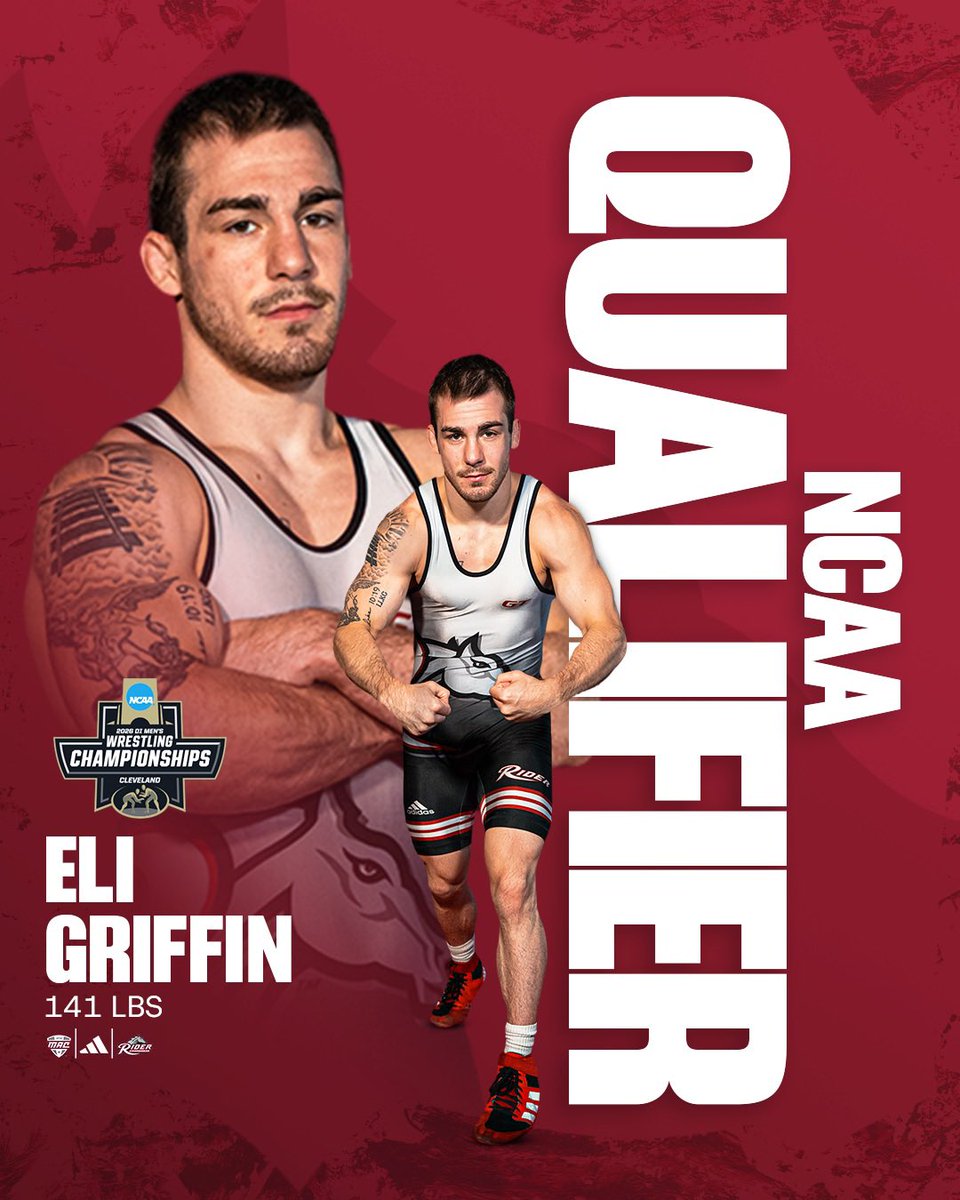 🚨NCAA QUALIFIER🚨🗣️

With his 12-1 victory over Charles Curtis of NIU in his true second placement bout, Eli Griffin has earned his trip back to the NCAA Championship! 

#RiderStrong l #GoBroncs l #MACtion