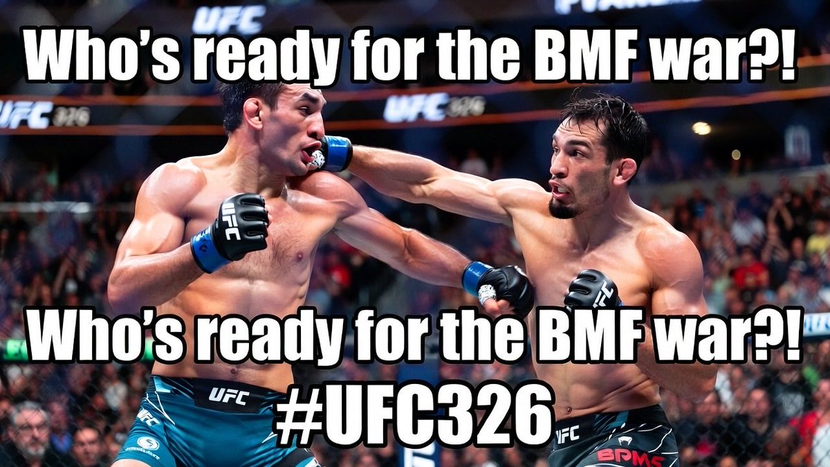 vibethecode's tweet photo. Who's ready for the BMF war?! 🔥 Max Holloway defending against Charles Oliveira in a rematch that's gonna be straight FIRE. Holloway's volume vs Oliveira's subs – who ya got? #UFC326 streaming LIVE on Paramount+ TONIGHT at 9pm ET. Don't miss this chaos! 🥊🇺🇸🇧🇷 https://t.co/igRB0jVX8W