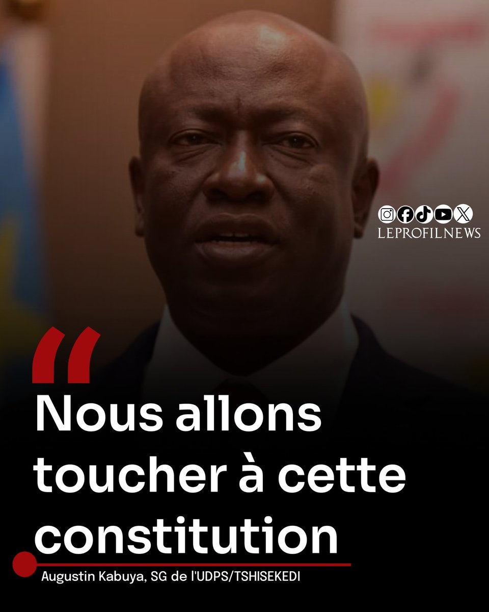 ''Mobutu l’a révisée 17 fois. Mzee Laurent-Désiré Kabila l’a modifiée 3 fois et Joseph Kabila l’a également modifiée, alors au nom de quel principe le régime de l’#UDPS serait-il interdit de toucher à la Constitution ? '' Augustin Kabuya 
#RDC #changementConstitution