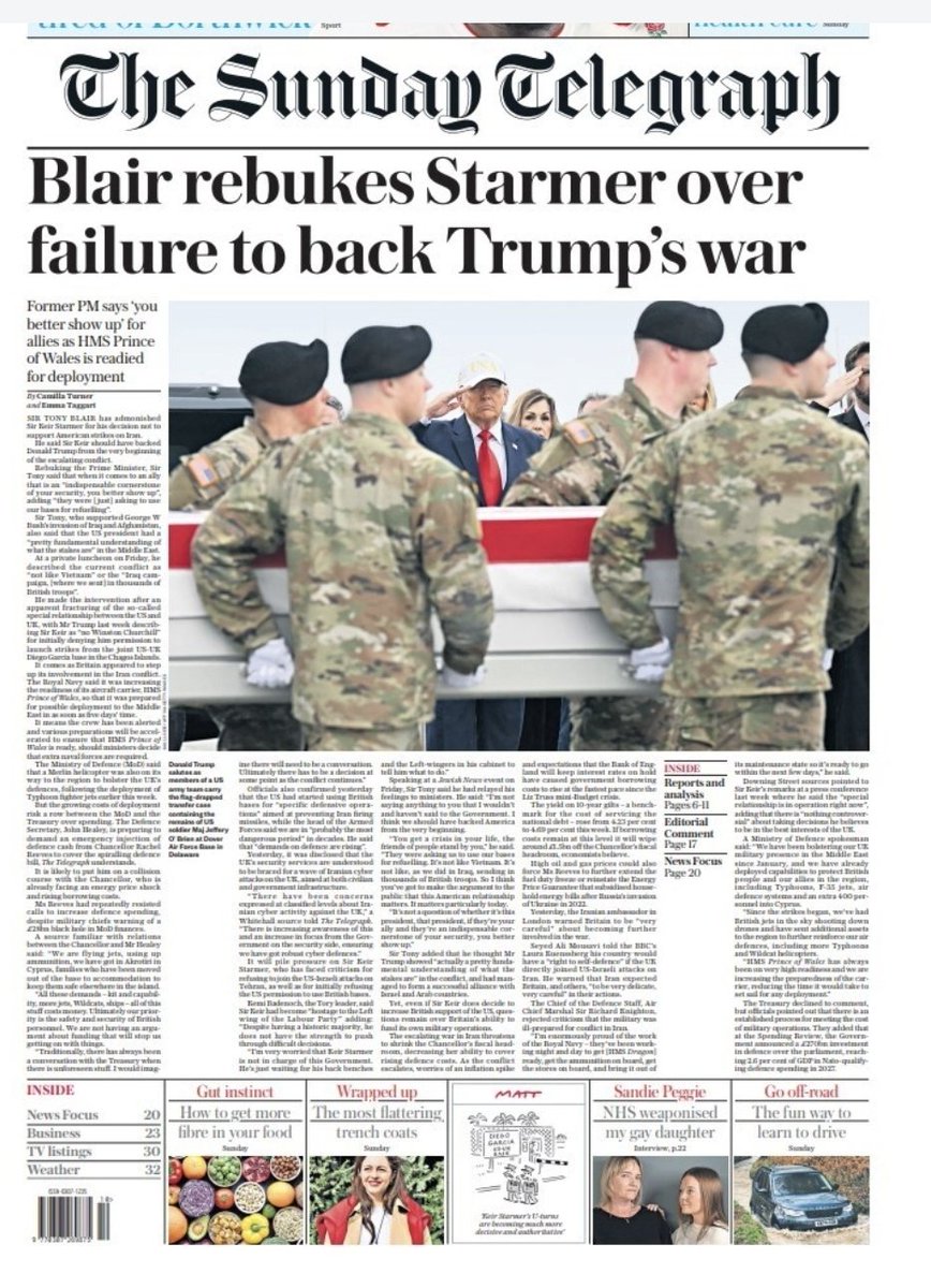 FightingAnne1's tweet image. War Criminal Tony Blair attacking Starmer for not backing War Criminal Trump.

Remember Blair getting richer on Trump's corrupt 'Board of Peace'.

Blair is a traitor and a criminal.

#Blair #Starmer #Trump #IranWar