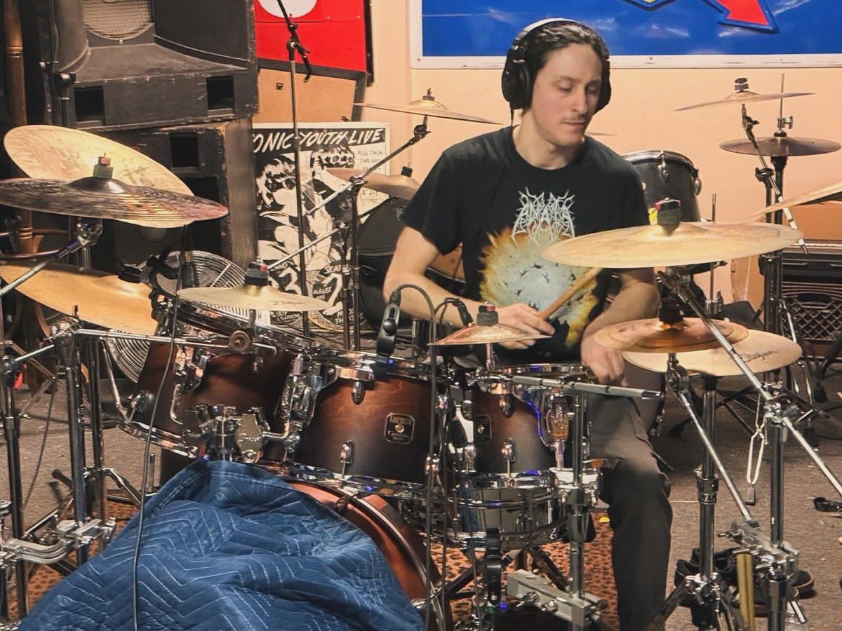 contrarianband's tweet photo. Alex laying down some killer drum tracks today! #contrarian #progmetal #progressivemetal #drums #drummer https://t.co/7jFlfq7ew9