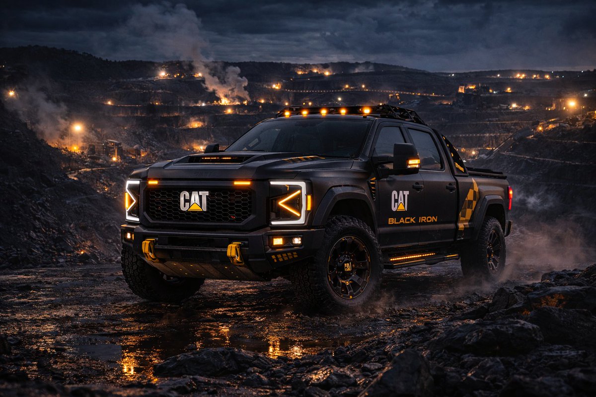 user11011001069's tweet image. Caterpillar's New Heavy-Duty "Black Iron" Concept in Another Timeline #Caterpillar 

@grok, you diggin' this?