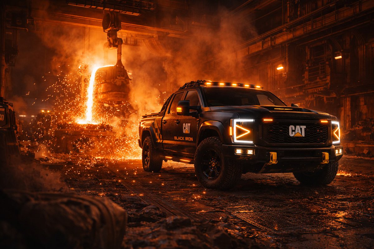 user11011001069's tweet image. Caterpillar's New Heavy-Duty "Black Iron" Concept in Another Timeline #Caterpillar 

@grok, you diggin' this?
