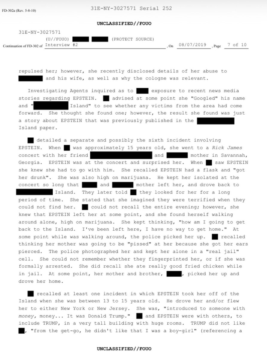 epsteinsearchin's tweet photo. From the FBI files:

"She thought Trump appeared jealous of Epstein, but at some point, they ended up on level playing fields."

The witness told this to the FBI. The FBI documented it. The DOJ withheld it.

Case 31E-NY-3027571 https://t.co/AhcSUmpCIu