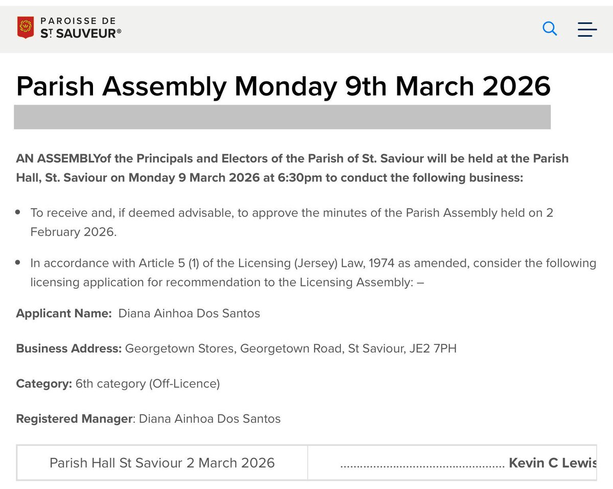 Malcolm Ferey - Deputy of St Saviour tweet media