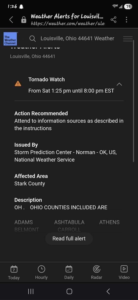 Well. . We are under a tornado watch.  🫡🫡🫡