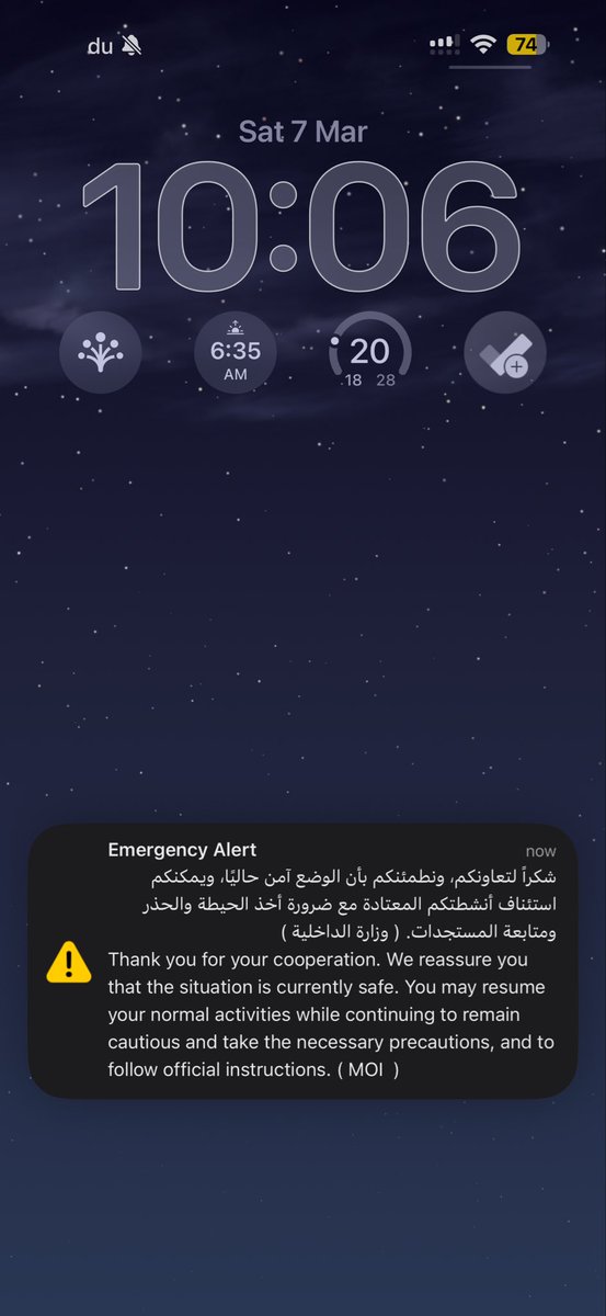 djsherahz's tweet photo. Every time I receive this previous message, I am reminded how fortunate we are to be protected. Thank you 🇦🇪 for safeguarding us and prioritizing our safety. 

Stay safe, everyone. I hope this situation ends very soon. 🙏🙏🙏 https://t.co/LcJayCis5w